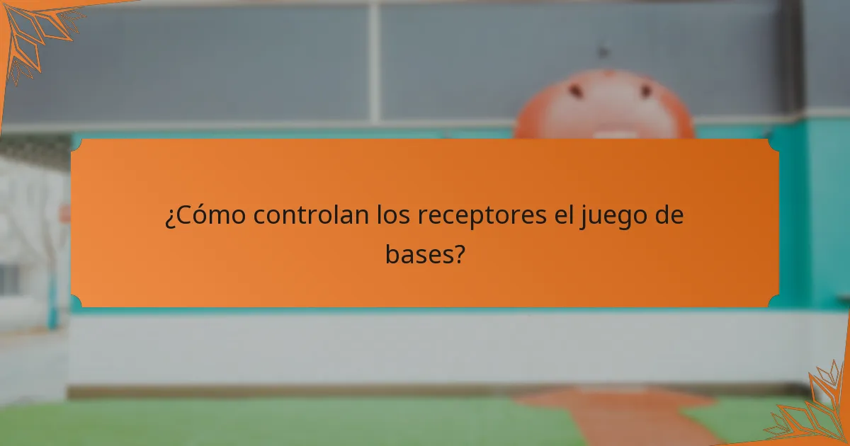 ¿Cómo controlan los receptores el juego de bases?