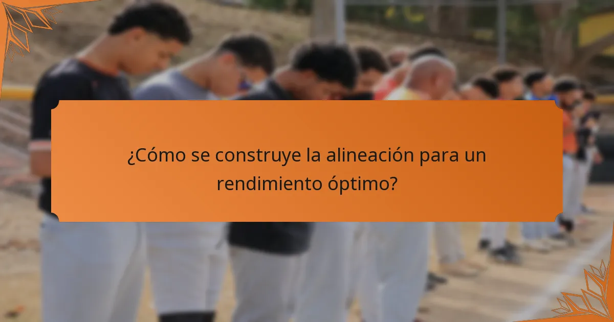 ¿Cómo se construye la alineación para un rendimiento óptimo?