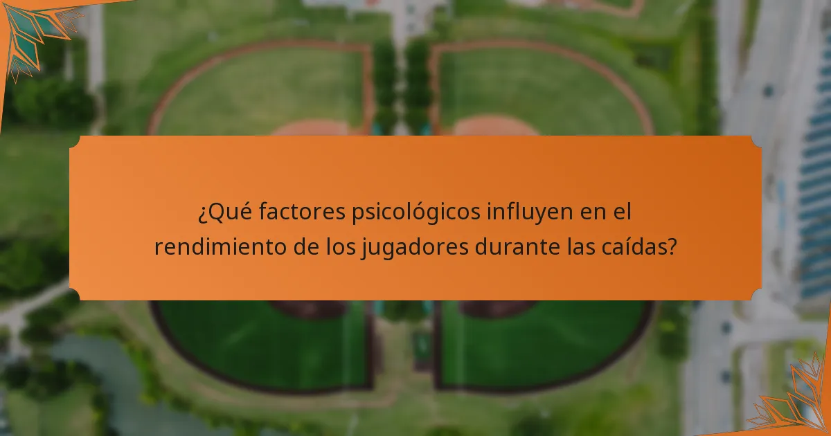 ¿Qué factores psicológicos influyen en el rendimiento de los jugadores durante las caídas?